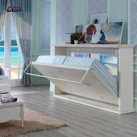 Smart side Floding Bed Furniture bedroom metal folding bed wooden wall bed with wooden frame